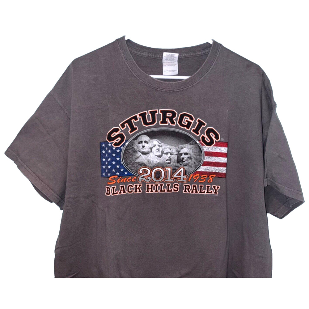 Sturgis 2014 Black Hills Motorcycle Rally Size XL T-shirt Mount Rushmore USA - Picture 2 of 7